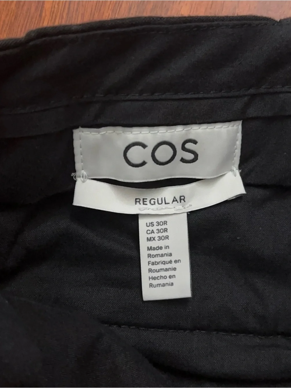 COS Pants Mens Size 30 Flat Front Dress Formal Regular Fit 100% Linen Knit Black